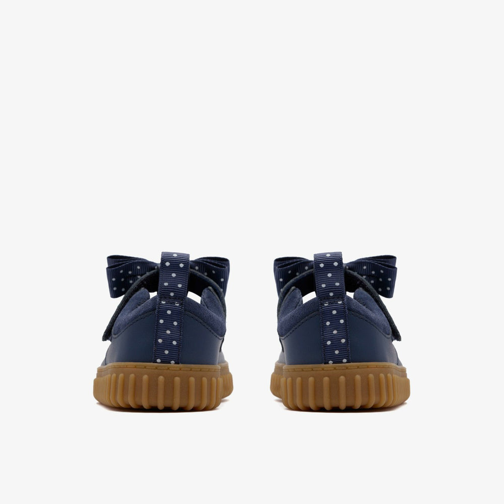 Cove Bow Toddler Navy Leather