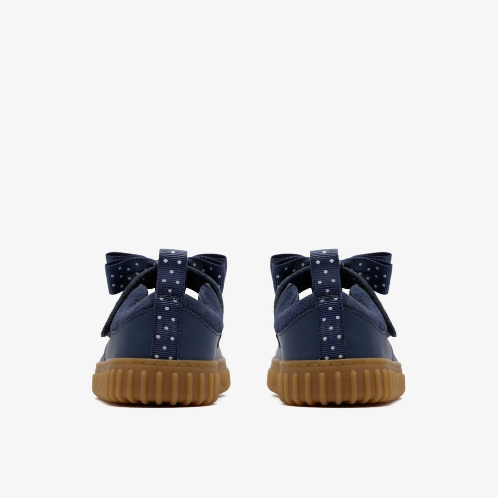 Cove Bow Toddler Navy Leather