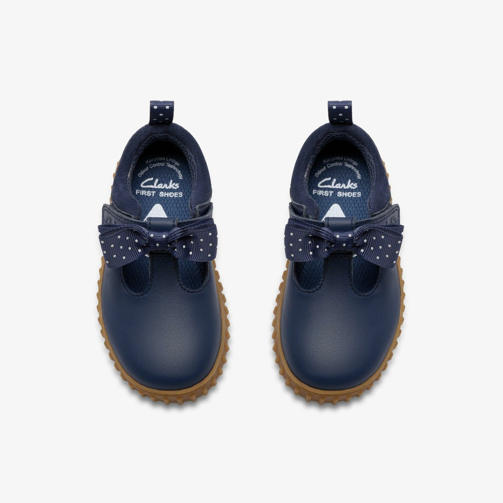 Cove Bow Toddler Navy Leather