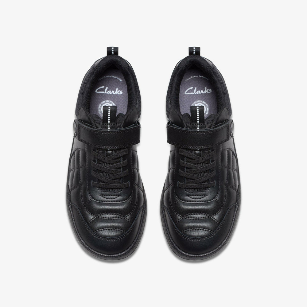 Laser Cross Youth Black Leather