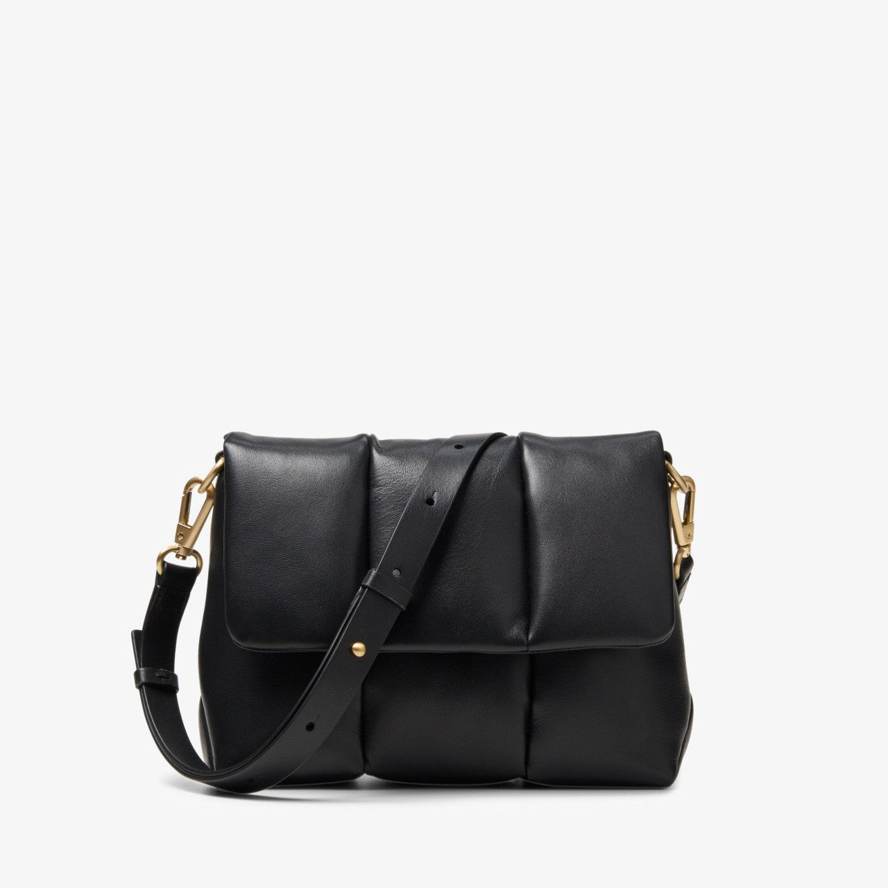 Puffy Crossbody Black Leather