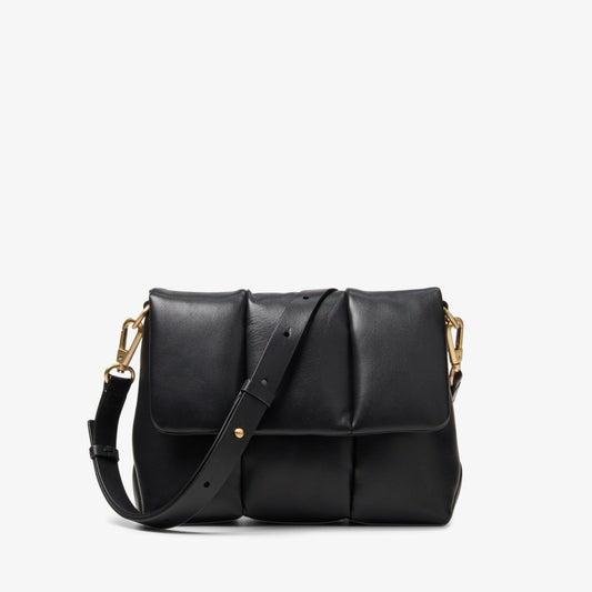 Puffy Crossbody Black Leather