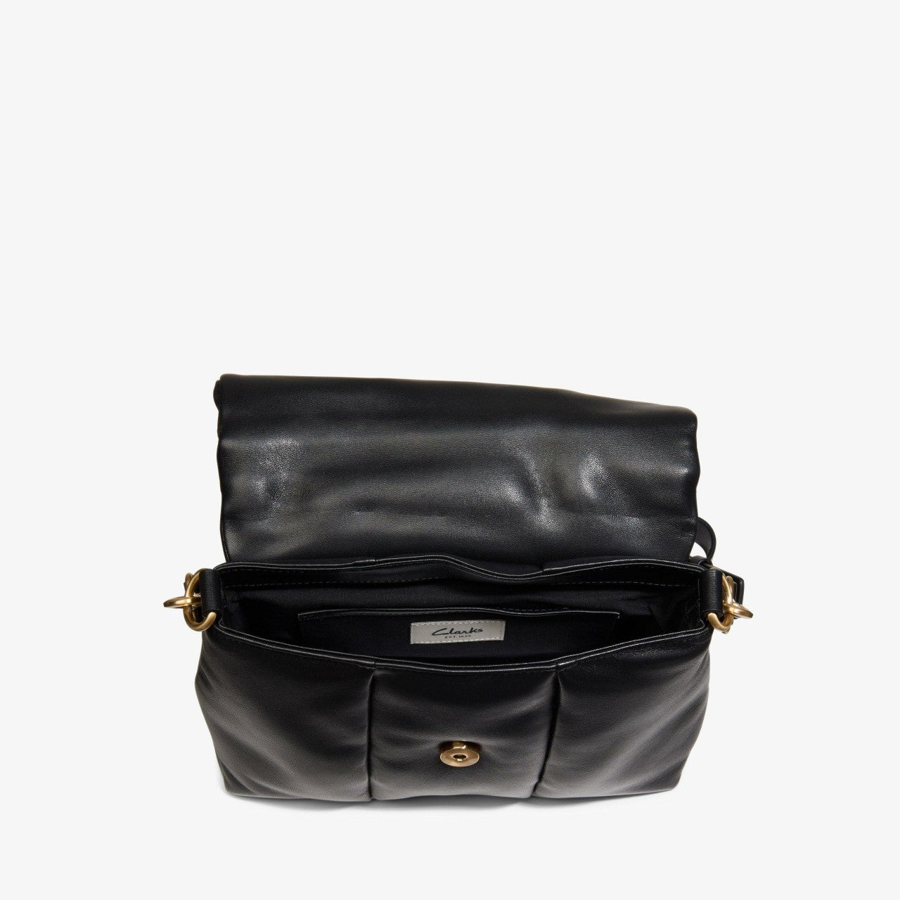 Puffy Crossbody Black Leather