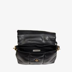 Puffy Crossbody Black Leather