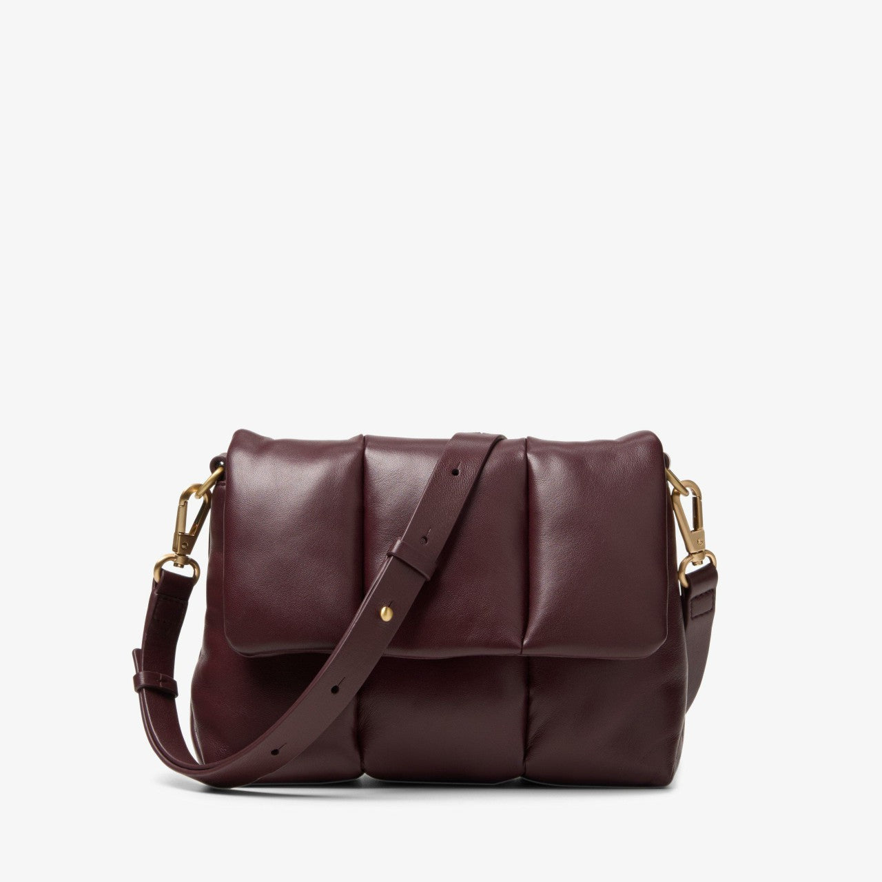 Puffy Crossbody Burgundy Leather
