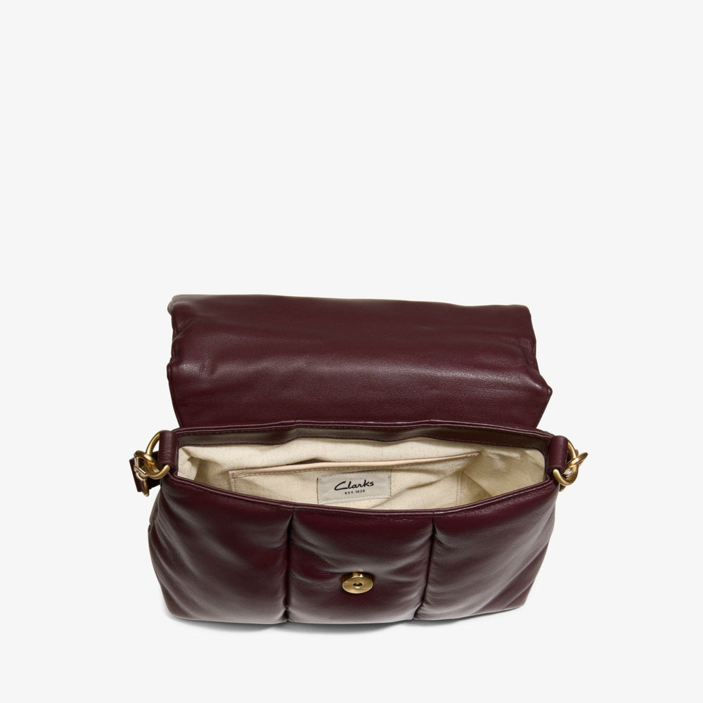 Puffy Crossbody Burgundy Leather