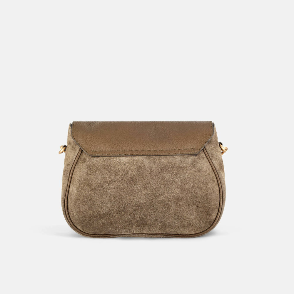 Utility Saddle Olive Suede