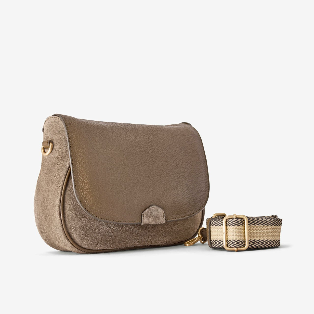 Utility Saddle Olive Suede