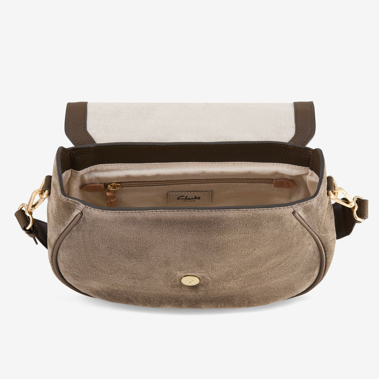 Utility Saddle Olive Suede