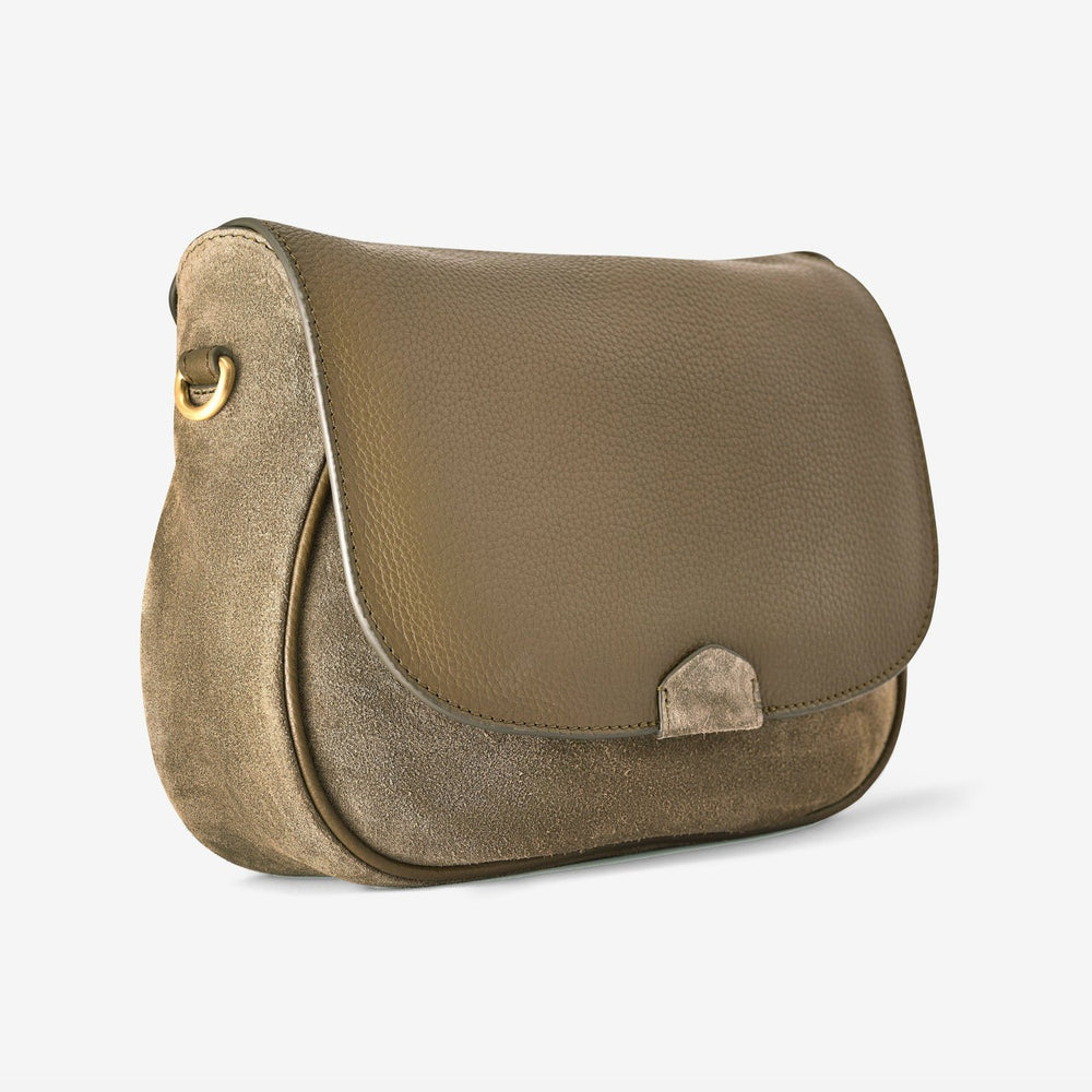 Utility Saddle Olive Suede