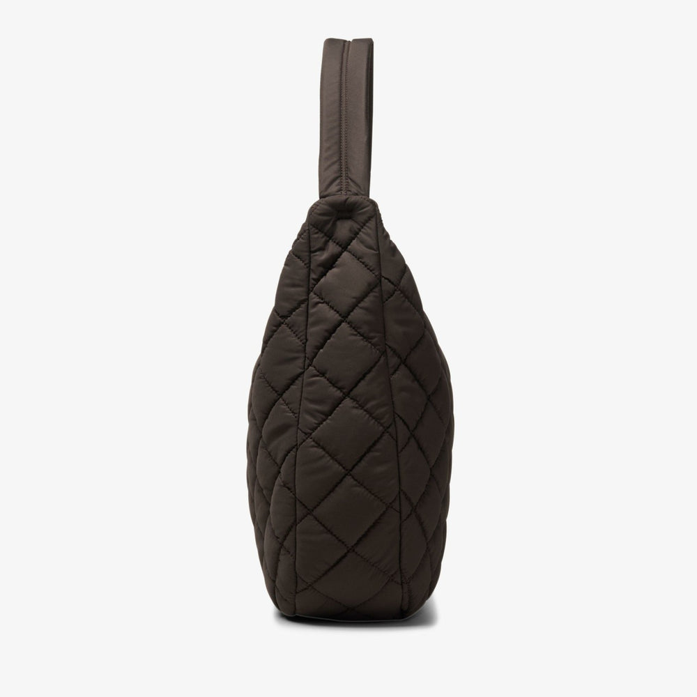 Quilted Tote Dark Brown
