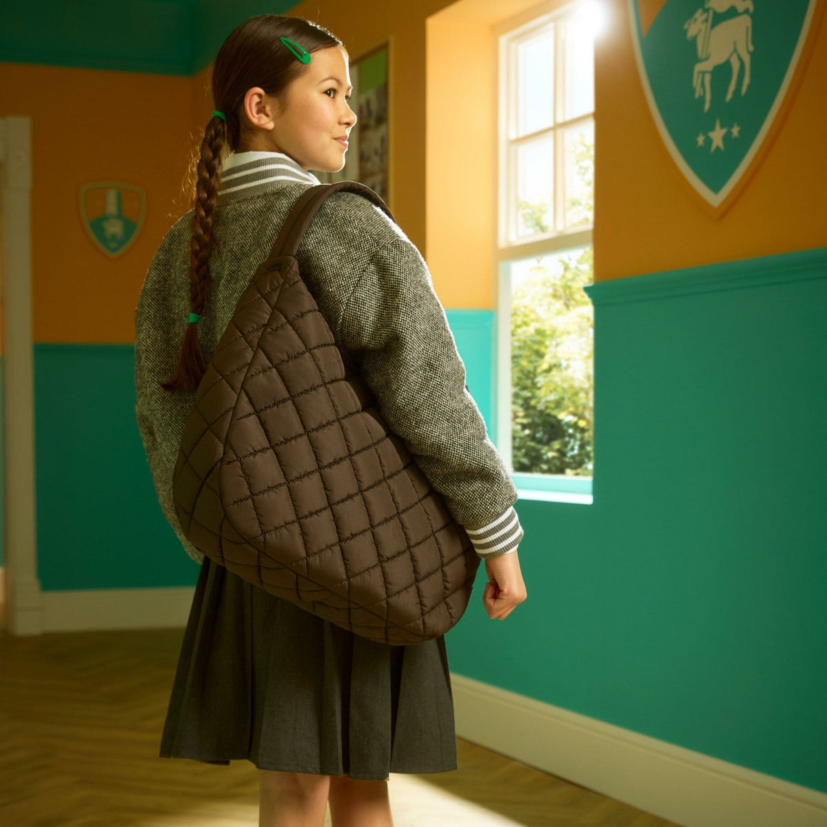 Quilted Tote Dark Brown