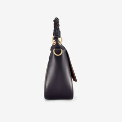 Twist Midi Black Leather