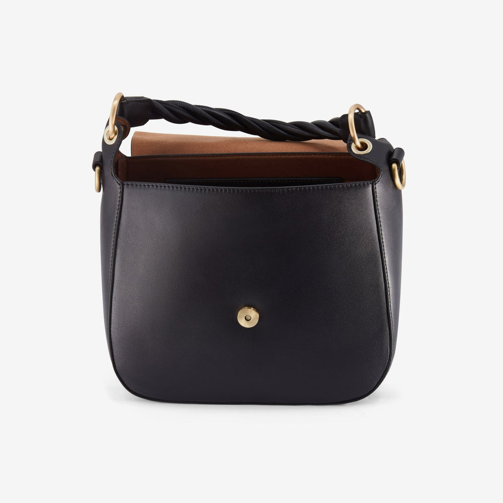 Twist Midi Black Leather