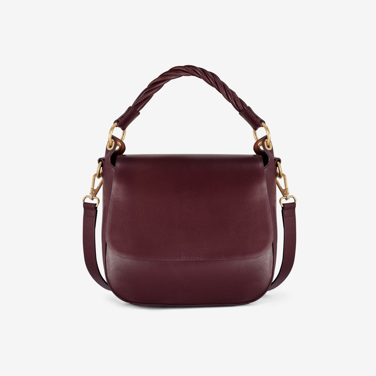 Twist Midi Burgundy Leather