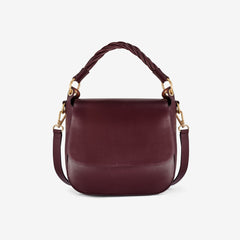 Twist Midi Burgundy Leather