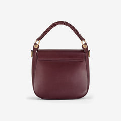 Twist Midi Burgundy Leather