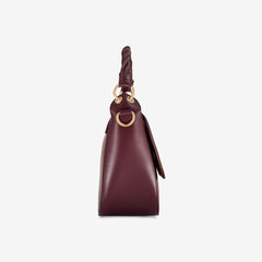 Twist Midi Burgundy Leather