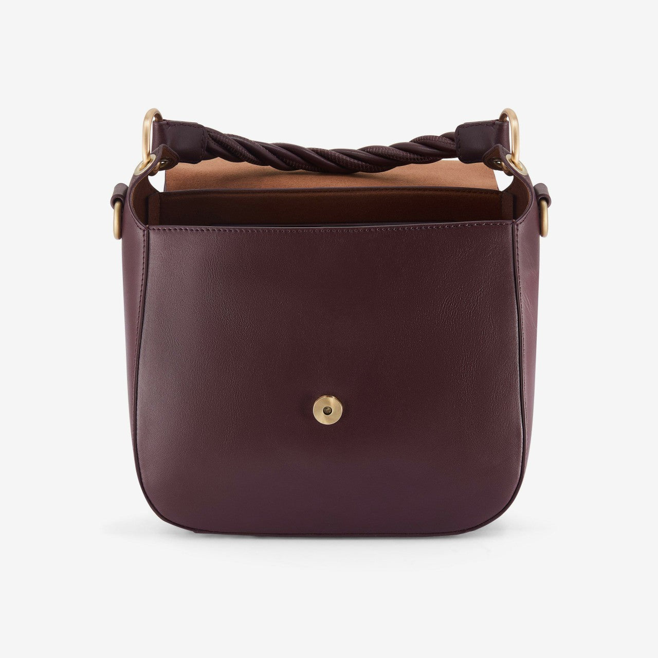 Twist Midi Burgundy Leather
