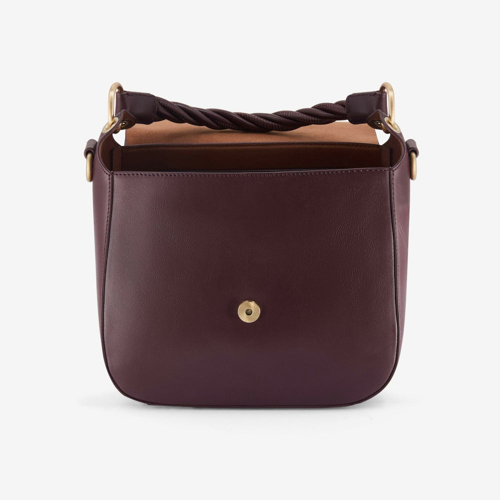 Twist Midi Burgundy Leather