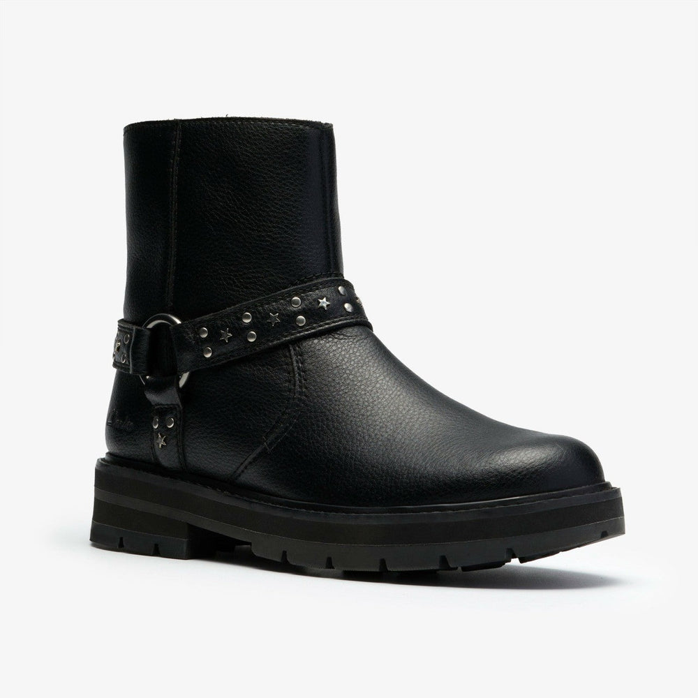 Prague Shine Kid Black Leather