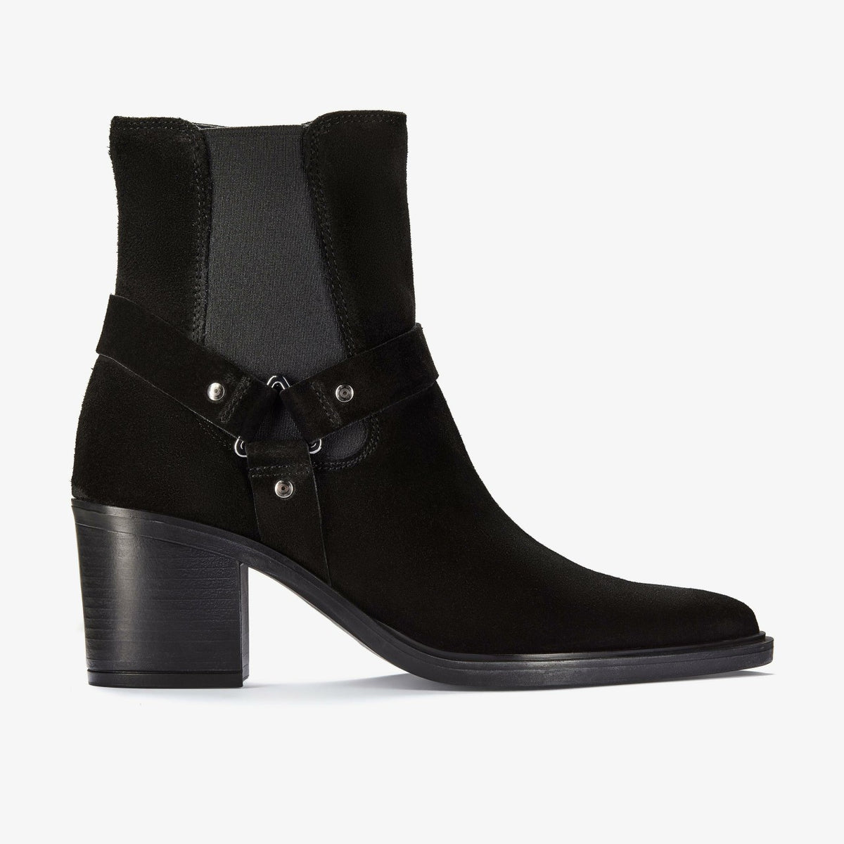 Jesse Buckle Black Suede