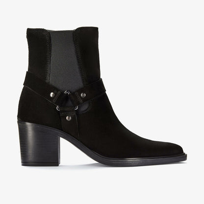 Jesse Buckle Black Suede