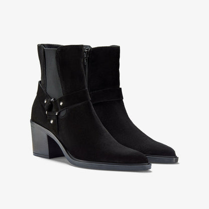 Jesse Buckle Black Suede