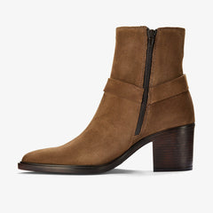 Jesse Buckle Dark Tan Suede