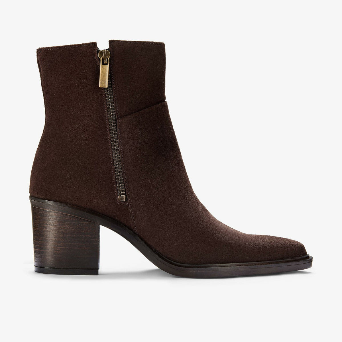Jesse Zip Dark Brown Suede