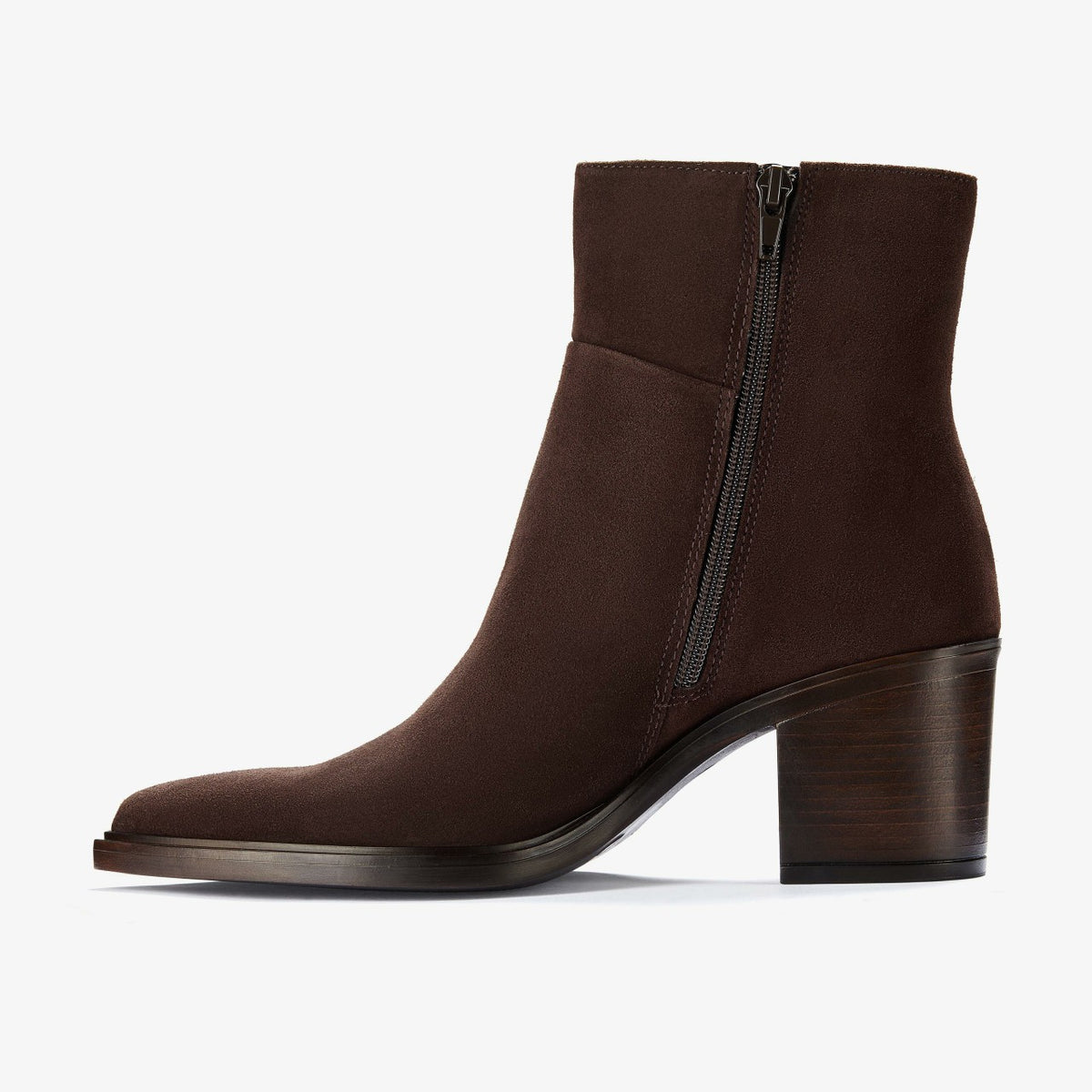 Jesse Zip Dark Brown Suede