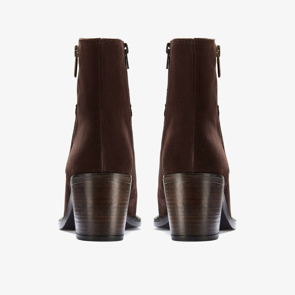 Jesse Zip Dark Brown Suede