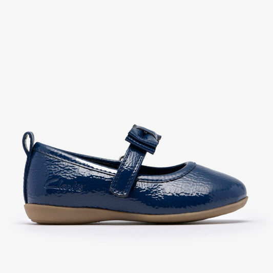 Charm Bow Toddler Navy Patent