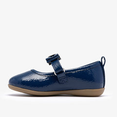 Charm Bow Toddler Navy Patent