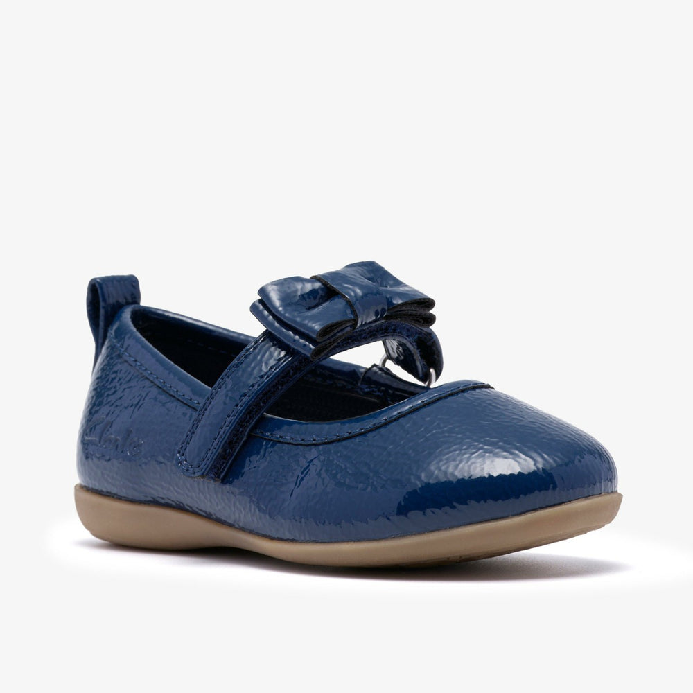 Charm Bow Toddler Navy Patent