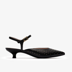 Pisa Stud Black Leather