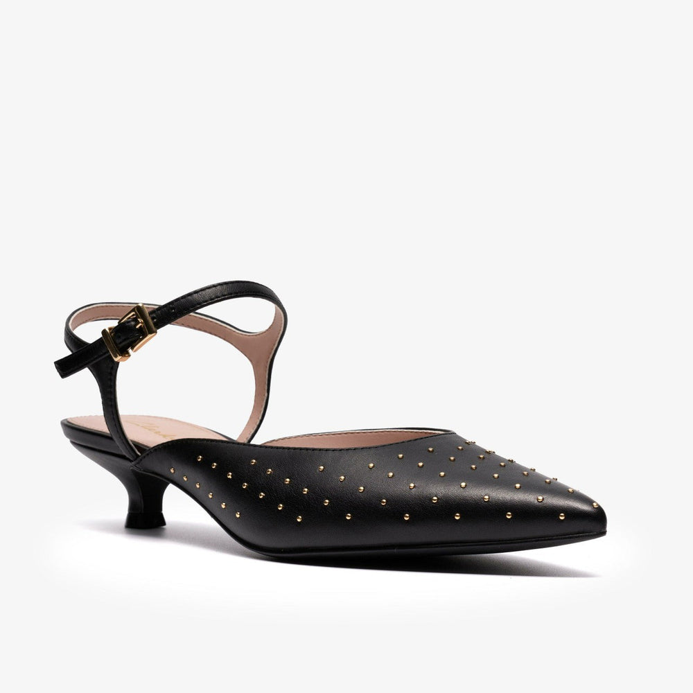 Pisa Stud Black Leather