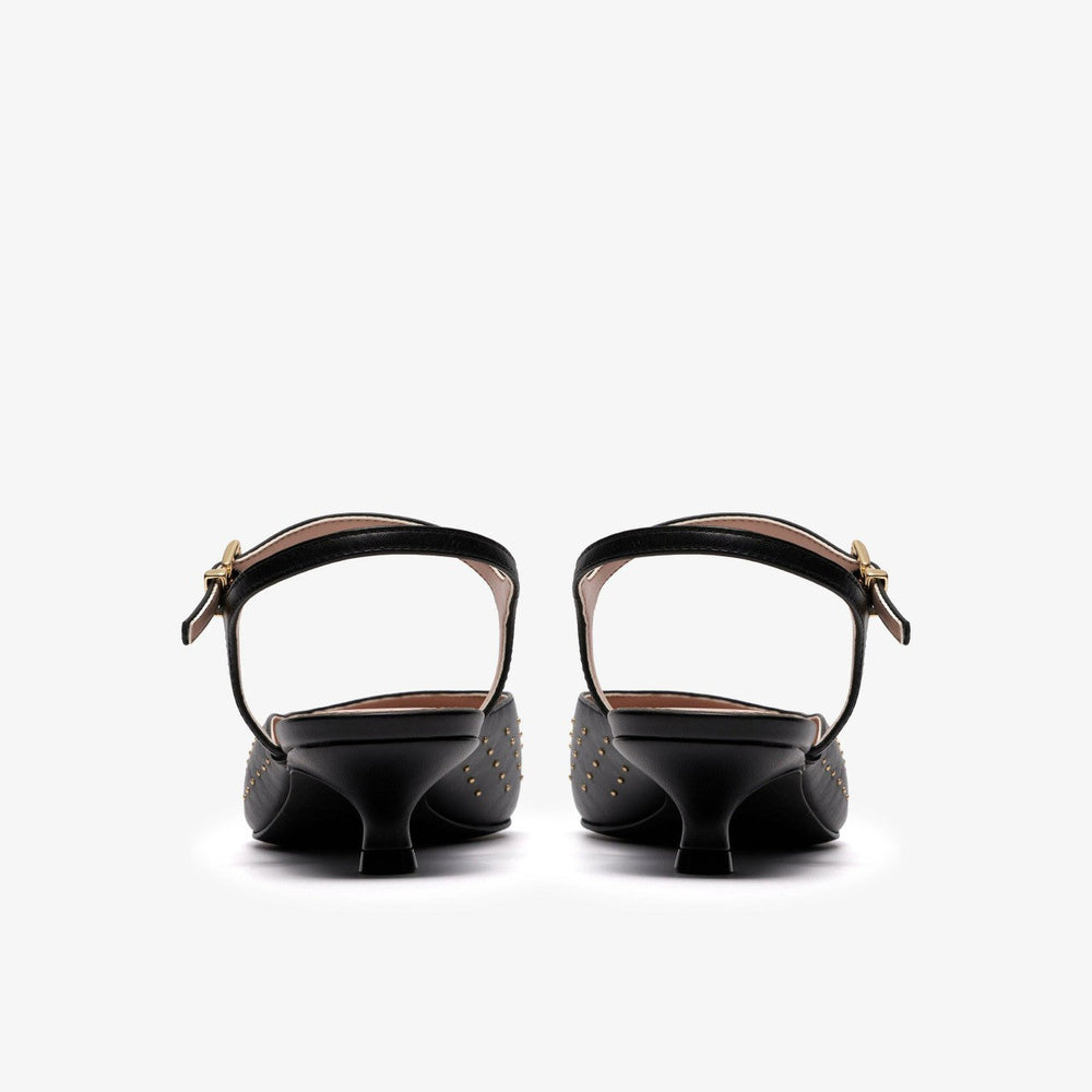 Pisa Stud Black Leather