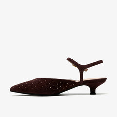 Pisa Stud Brown Suede