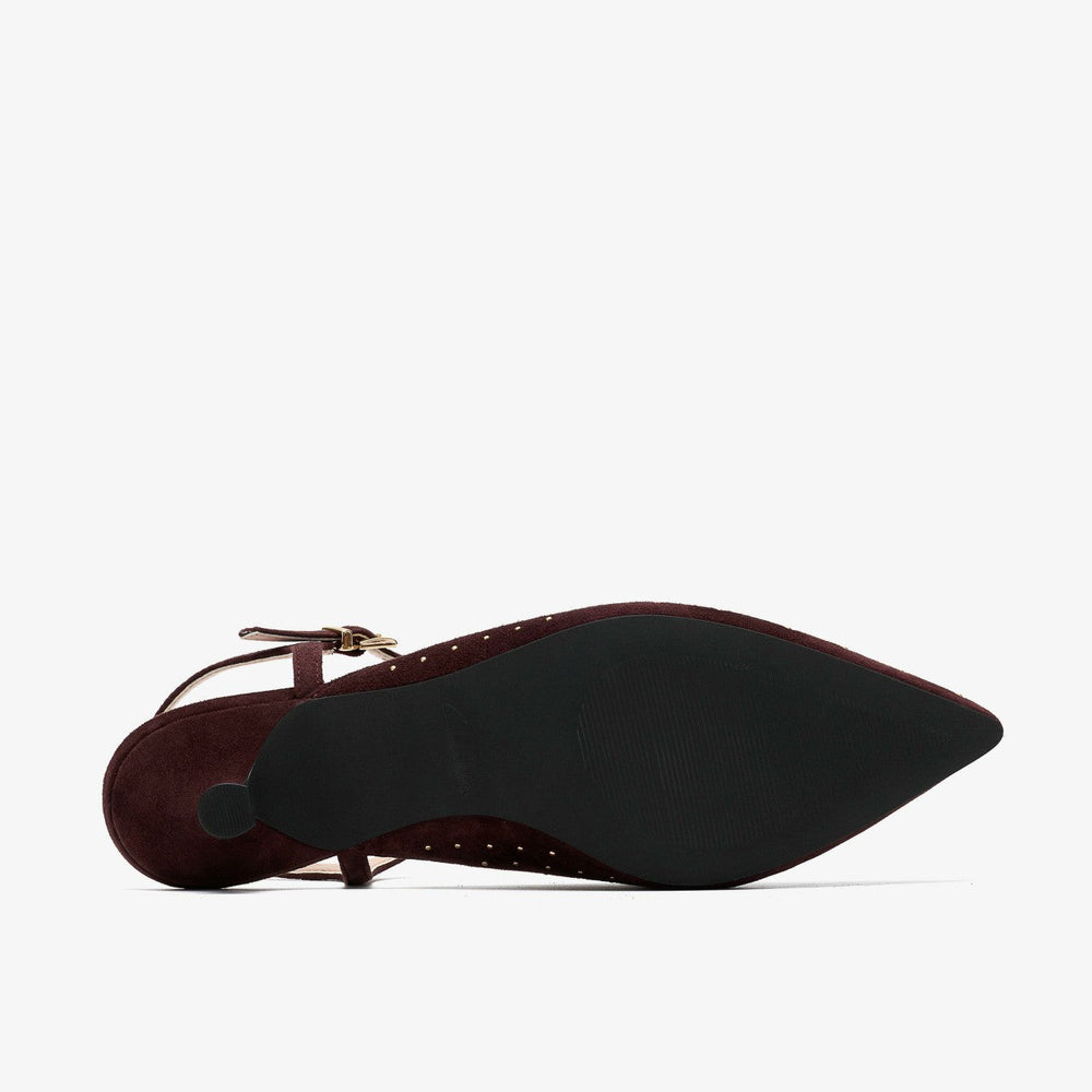 Pisa Stud Brown Suede