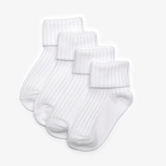 White Socks 4 Pack 6-12 Months White