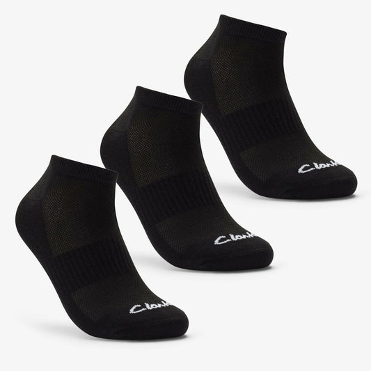 Ankle Socks 3 Pack Size 6-11 Black Black