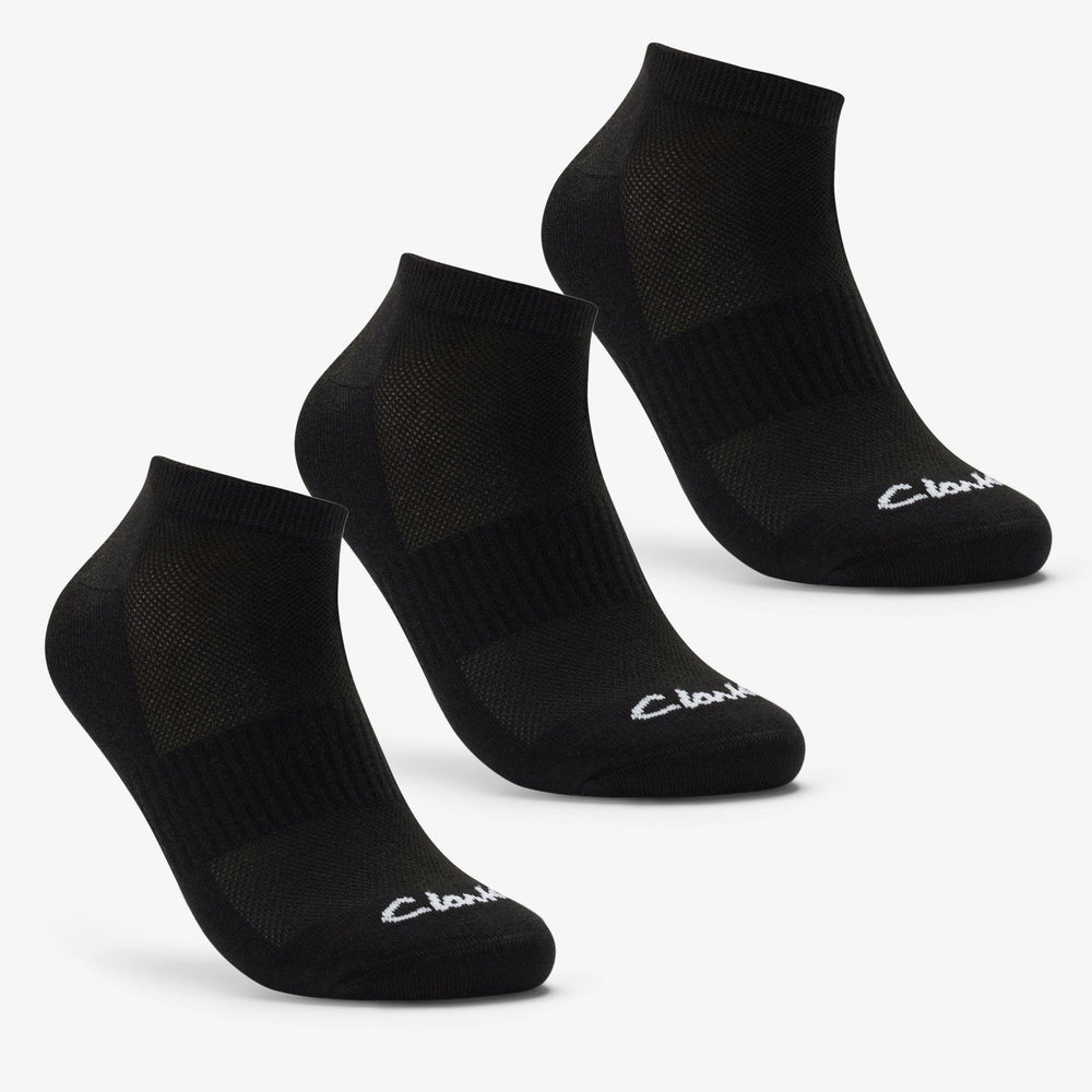 Ankle Socks 3 Pack Size 6-11 Black Black