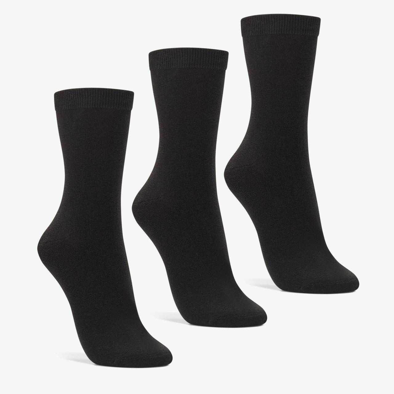 3 Pack Socks Size 2-8 Black Black