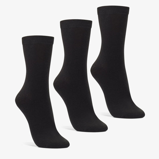 3 Pack Socks Size 2-8 Black Black