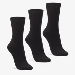 3 Pack Socks Size 2-8 Black Black