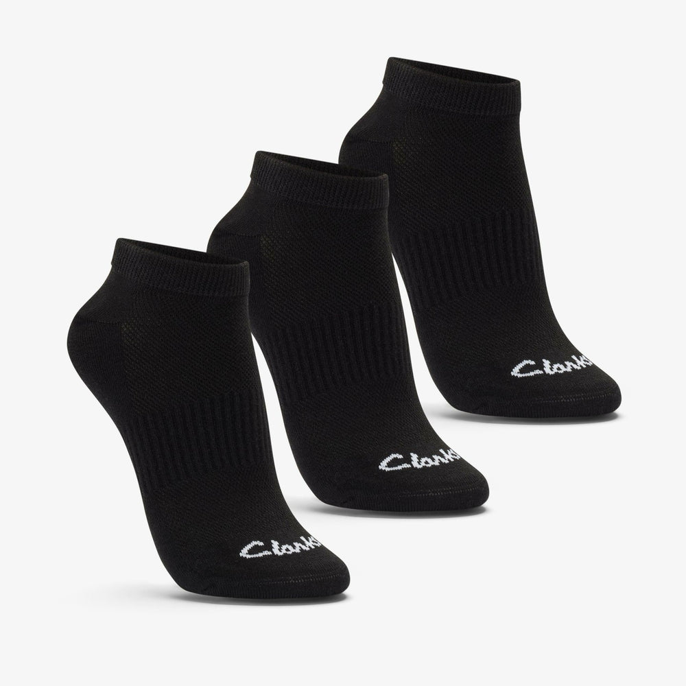 Ankle Socks 3 Pack Size 2-8 Black Black